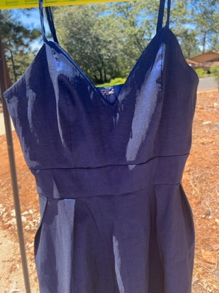 Lulus Dark Blue Metallic Mini Dress Size S