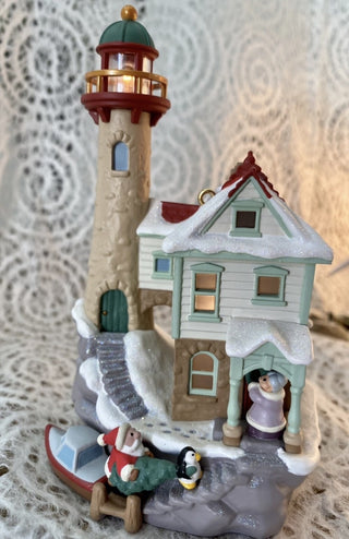 Hallmark Keepsake Lighthouse Greetings Magic Series Christmas ornament from 2009.-RSV|126817
