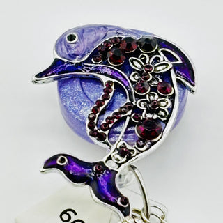 Purple Dolphin Badge Holder on a Belt Clip|76206