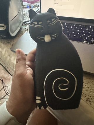 Wooden black and white cat #62 VV MTS|91681