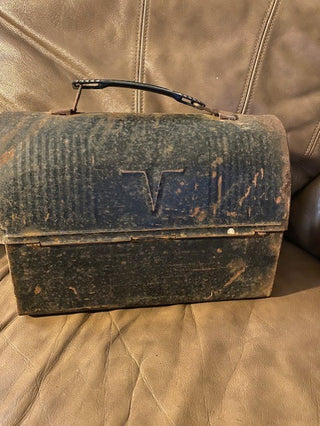 Rusty Vintage Black metal lunch box