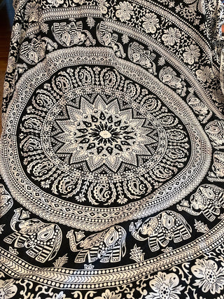 Black & White Boho Cotton Table Cloth ~MTS|66124