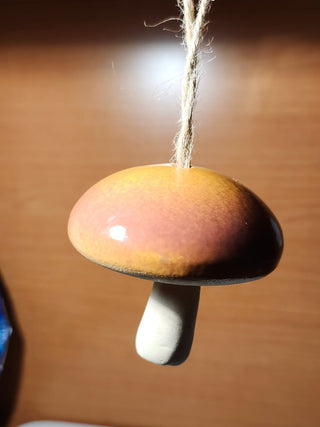 Large round cap ceramic mushroom chime RCD