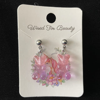 pink & purple gummy bear earrings RSV