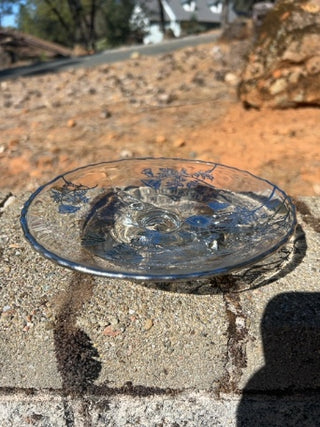 vintage Silver City glass piece in the Flanders Poppy Footed Bon Bon Dish
