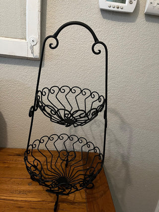 Black Metal Two Tier Basket RCD