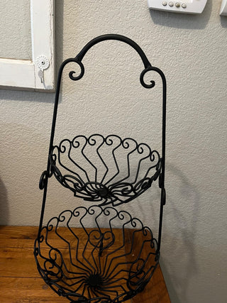 Black Metal Two Tier Basket RCD