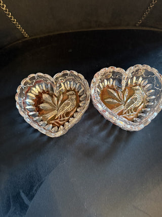 Hofbauer Heart Shaped Pressed Glass Dish "The Ruby" Made in Germany 24% Crystal VV MTS