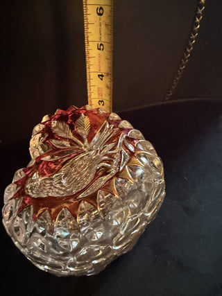 Hofbauer Heart Shaped Pressed Glass Dish "The Ruby" Made in Germany 24% Crystal VV MTS