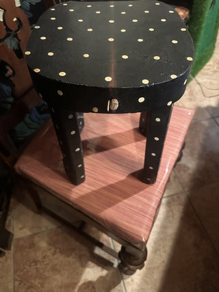 20th Century plainted and carved wooden stool cat #47 VV MTS|97207