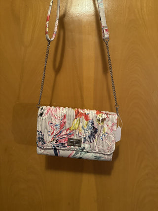 Floral print purse w/chain combo strap  #SM