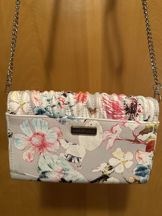 Floral print purse w/chain combo strap  #SM