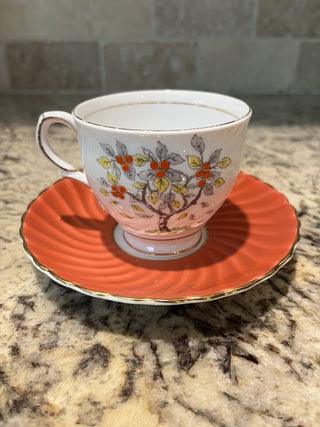 Aynsley England Orange Saucer with T&K Russet Tea Cup (47) RCD|72290