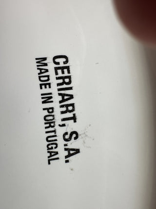 White Ceramic Footed Cake Plate from Portugal MTS|95198