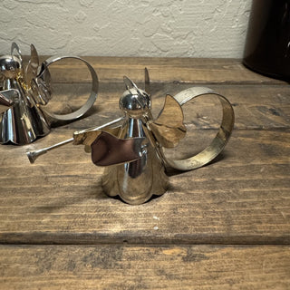 Set of 4 Vtg Silver Plated Angel Napkin Rings RCD|126186