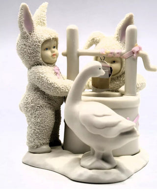 #62 VV Dept 56 Snow Bunnies "Wishing you a Happy Easter" Wishing Well MTS