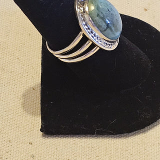 Sterling chryscolla ring sz 7.5