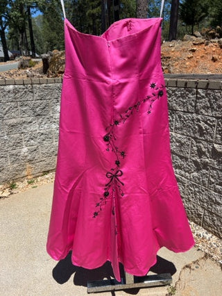Y2K Size 20 David’s Bridal Hot Pink Sleeveless Gown