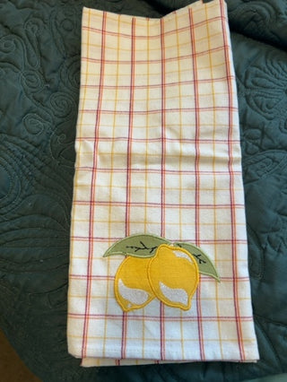 JP lemonade appliqué dish towel