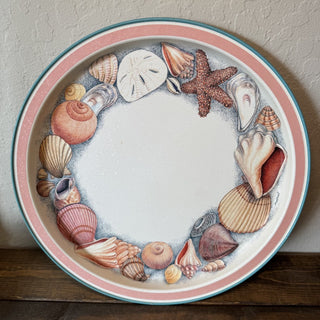 Vintage Metal Serving Tray - Seashells MTS