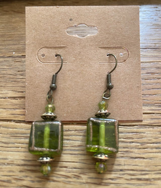 Earrings Green Glass RSV|70736