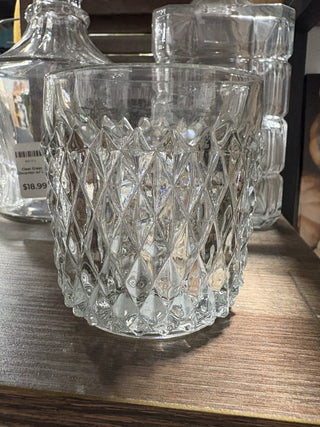 Glass Highball Diamond Point Design
