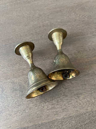 Vintage brass bell candle holder|59950