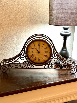 VTG. VICTORIAN BRONZE MANTEL CLOCK|50456