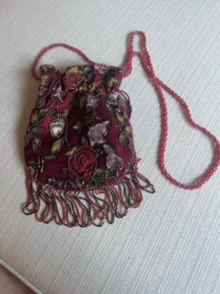 Beaded  draw string evening bag