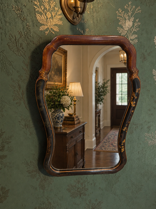 VTG Hand-Painted Chinoiserie Wall Mirror