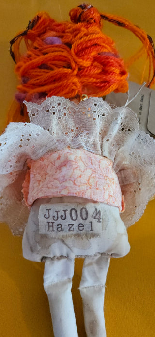Journal Junction Jenny No. 004-Hazel Handmade Art Dolll w/Mini Journal OOAK Cloth Doll