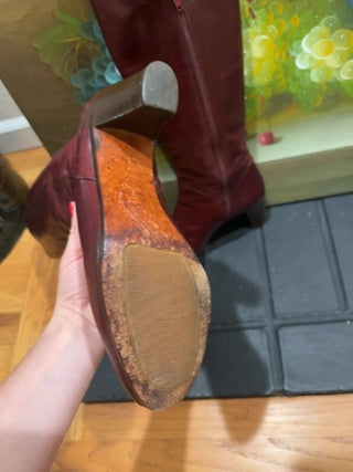 vtg burgundy boots