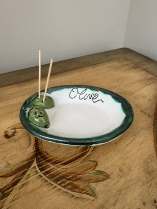 AJ - Olive Dish with Toothpick Holders