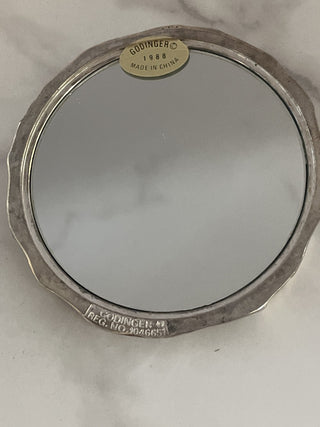 VINTAGE GODINGER Silver Plated Vanity /Powder Jar Mirror - RSV|107829