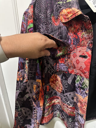 Chico's silk jacket mix pattern  Size 1 #47 VV MTS|97289