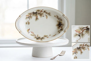 VTG Kyoto Japan "Pines" Fine China Oval Serving Platter