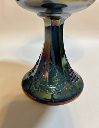 INDIANA GLASS Blue Harvest Grape Carnival Glass|70138