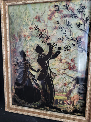 Vtg Reverse Painted Victorian Silhouettes - Each RCD