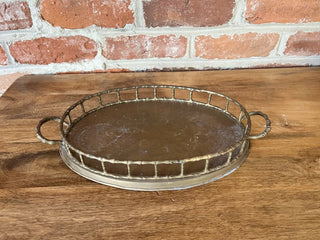 VTG Brass Hollywood Regency Tray F&M