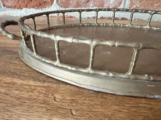 VTG Brass Hollywood Regency Tray F&M