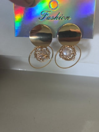 Gold tone clip earrings