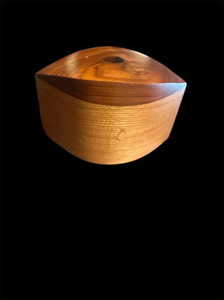 Wood Wildflowers Signed vase Solid Wood 3.5" H X 6" L X 4" W. #47 VV MTS
