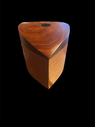 Wood Wildflowers Signed vase Solid Wood 3.5" H X 6" L X 4" W. #47 VV MTS