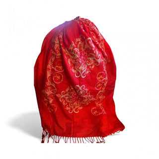 Vintage Red Shawl embroidery #63 VV MTS