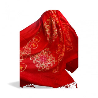 Vintage Red Shawl embroidery #63 VV MTS
