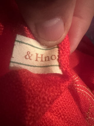 Vintage Red Shawl embroidery #63 VV MTS
