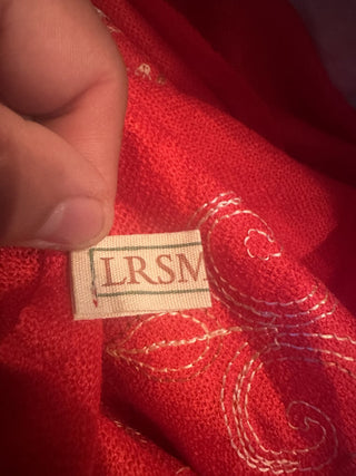 Vintage Red Shawl embroidery #63 VV MTS