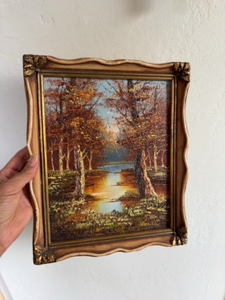 8x10 Orig Fall Painting in Antique Frame