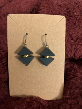Small hand made wooden earrings MTS