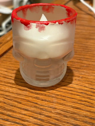 Glass Skull tealights 2.5" tall RCD